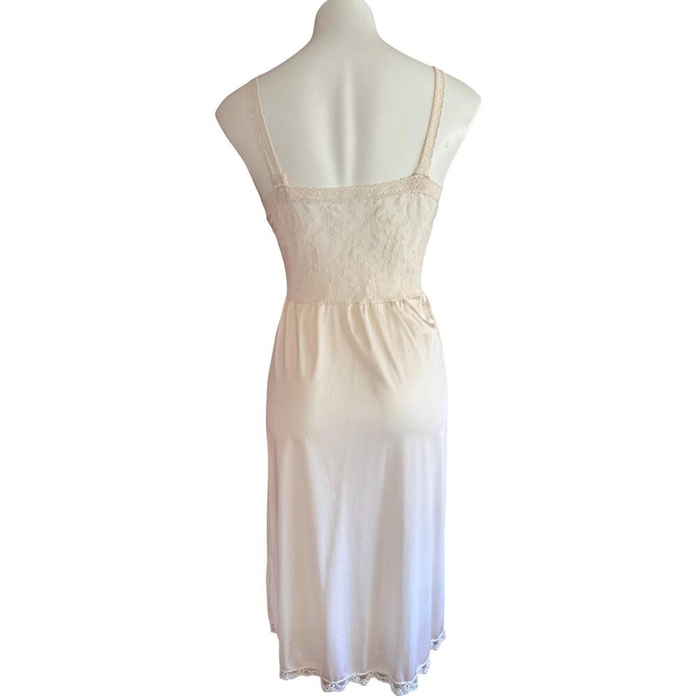 Vanity Fair Vintage Slip Cream Ivory Nylon Lace Bodice Size 32 Pin Up Lingerie - Picture 7 of 7
